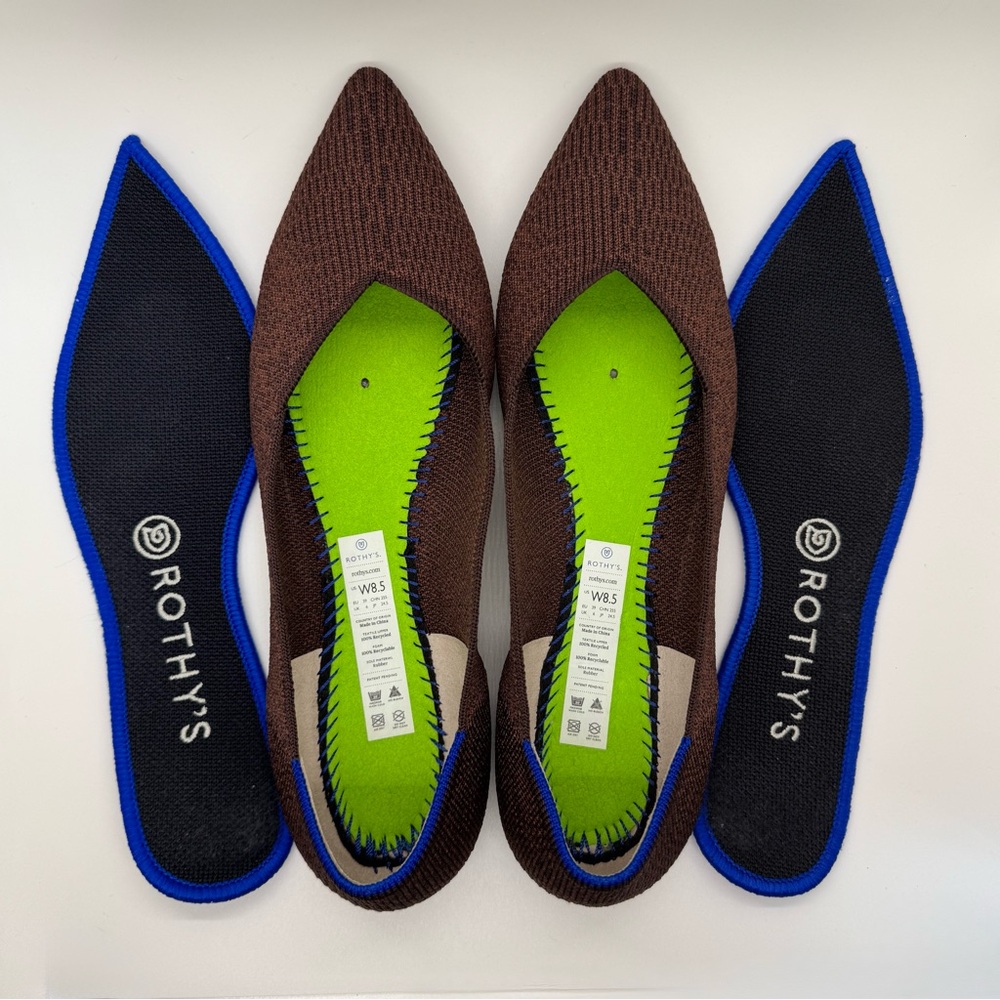 Rothy’s The Point Flat Size 8.5 Truffle Python - Picture 3 of 7